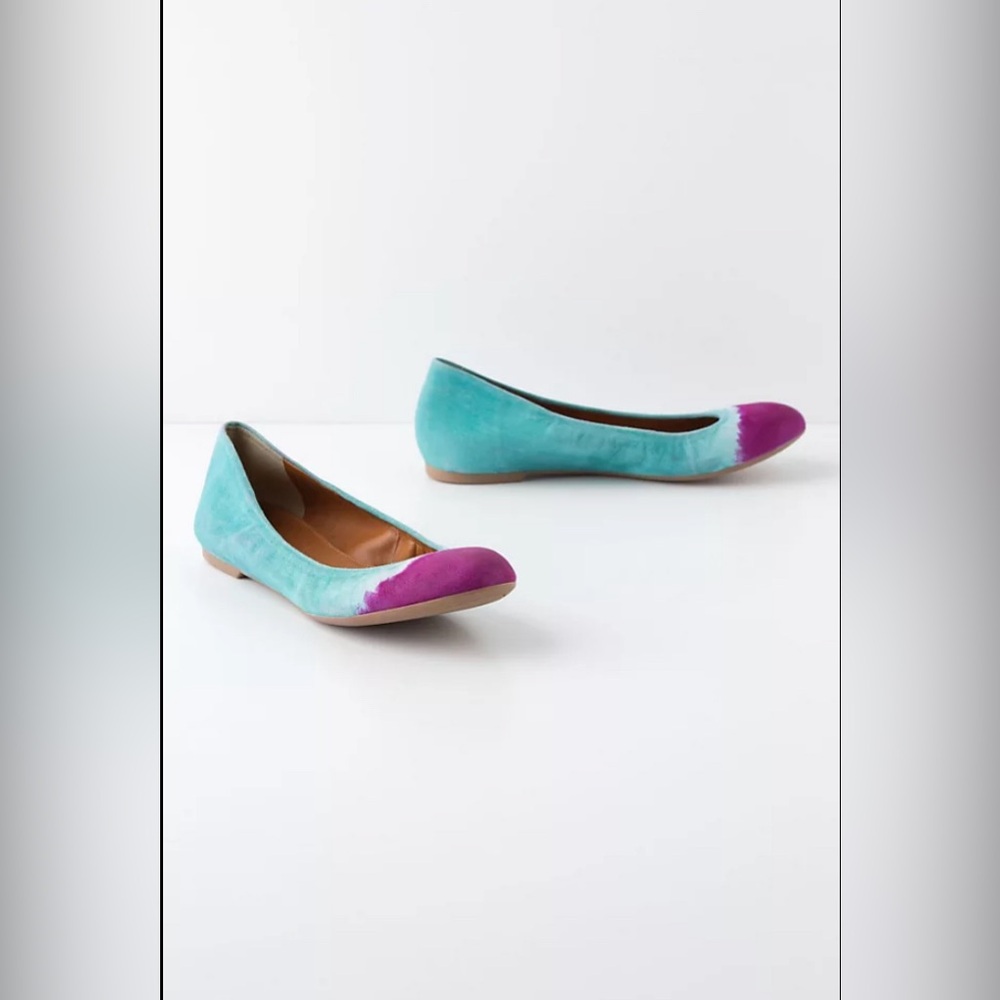Anthropologie Leifnotes Taika hand painted leather flats size/38/8